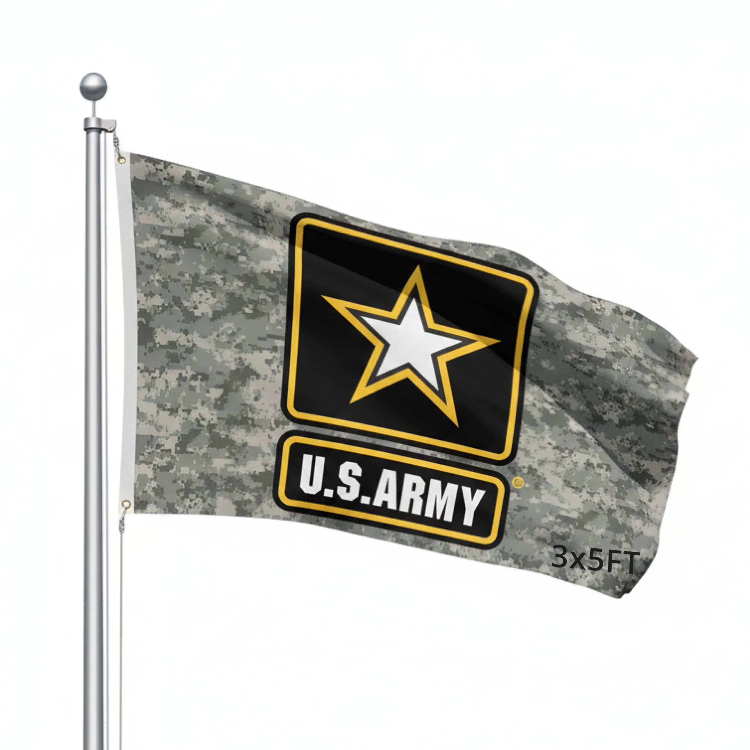 Shoe String King SSK Army Star Camo Outdoor Flag - Large 3' x 5', Weather-Resistant Polyester โ image 1