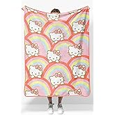 Jay Franco Plush Throw Blanket – Soft & Comfy Throw for Couch or Bed – Cozy Home Décor for Living Room & Bedroom, Multi - Hello Kitty, 40x50 - Travel Blanket