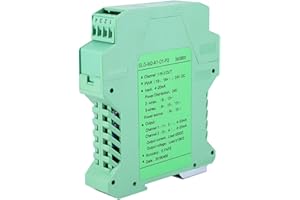 CHICIRIS Current Signal Isolator,Signal Isolator,DC 24V DC Current Signal Isolator Transmitter 4-20mA PLC Detect Signal Conditioner(#4)