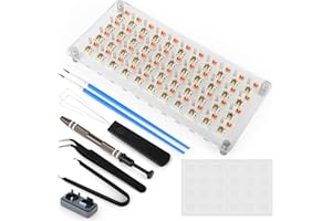 YIMAGUJRX RUNJRX 44 Keyboard Switches Acrylic Lube Station,Switch Films 120Pcs,Switch Opener for MX Cherry Kailh Akko,Lube Tool for Mechanical Keyboard