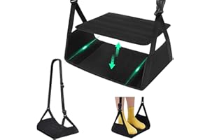 VEHIRANS Aircraft Foot Hammock, Aircraft Travel Footrest, Equipped with 4 Detachable Bamboo Boards for Wider Support, Comfort