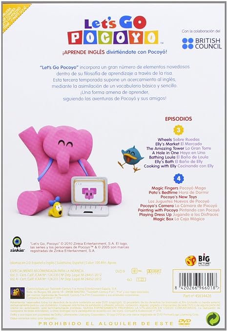 Lets Go Pocoyo Vol 1 - 4 - Pck,2 Libros [DVD]: Amazon.es: Dibujos animados, Guillermo García, David Cantolla, Dibujos animados: Cine y Series TV