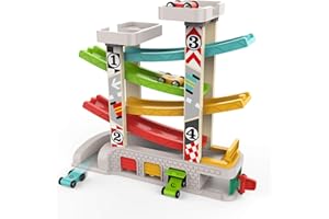 Top Bright Car Ramp Toys for 1 2 3 Year Old Boys Girls Gift, Wooden Race Track for Toddler 1-3, Montessori Toy for 18 Months 
