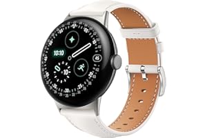Miimall Leather Bands for Google Pixel Watch 4/3 45mm,Genuine Leather Replacement Strap for Pixel Watch 4/3 45mm Women Men