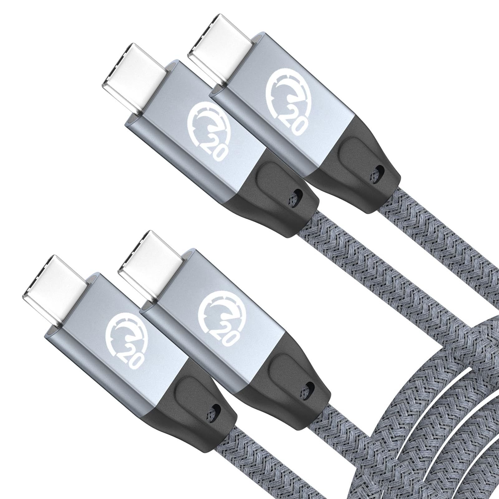 USB C to USB C Short Cable 0.5M(2 Pack), USBC 100W Cable, USBC 3.2 Gen2x2 20Gbps Data Transfer Fast Charge Cord, 4K@60Hz Video, Type C to Type C Cord for iPhone 15 16, Dell XPS 17, Galaxy S24 S25