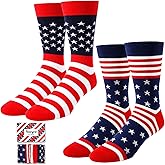 HAPPYPOP Funny Socks for Men - American Flag Optometry Golf Bowling Medical Teeth Gifts