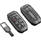 Metal Key Fob Cover Case Compatible with Jeep Grand Cherokee Renegade Dodge Durango Challenger Wrangler Patriot Grand Commander Journey Fiat Dart Chrysler 200 300 (Black)