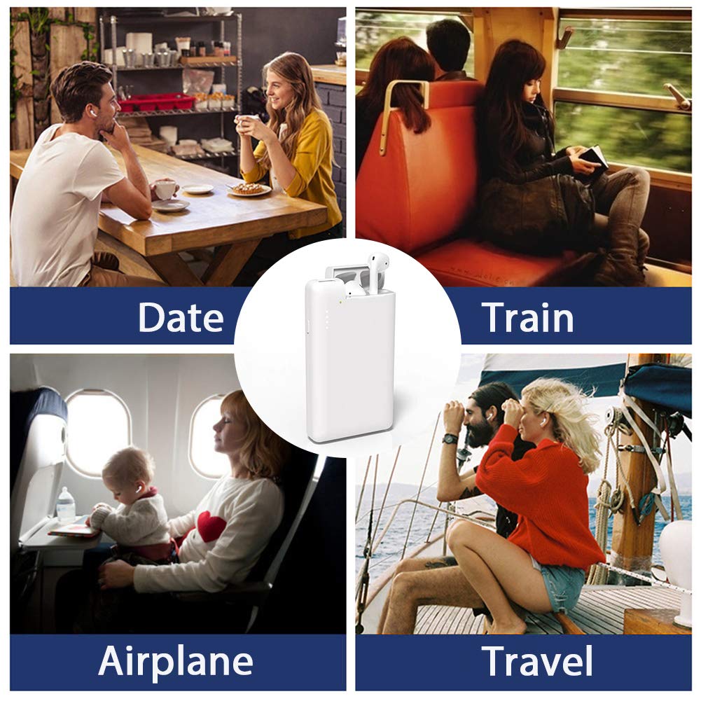 10000mah Power Bank Portable Phone Charger with AirPods Charging Case Cover built-in, USB Type C Ports 5V 3A Fast Charge External Battery Compatible with AirPod 1/2, iPhone, iPad, Samsung Galaxy, more