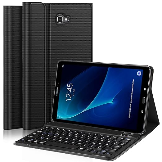 Earto Bluetooth Tastatur Hülle für Samsung Galaxy Tab A 10,1 Zoll T580N / T585N Tablet?Hochwertiges PU-Leder Tablet Hülle mit