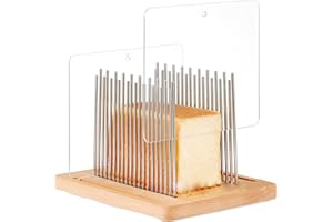 Bread Slicer for Homemade Bread Manual Adjustable Stainless Steel Slicing Guide with Wood Base Foldable Compact for Homemade 