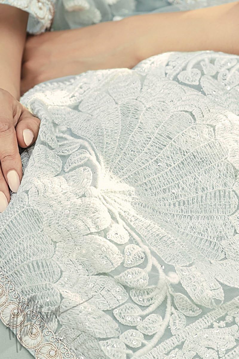 amiira women's faux georgette anarkali gown