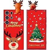 Esakycn for Samsung Galaxy S25 Ultra Christmas Case, Phone Case Silicone Red 3D Doll Toy Xmas with Design for Girls Women Present Slim Shockproof Soft Cute Cover for Samsung S25 Ultra 6.9". Deer