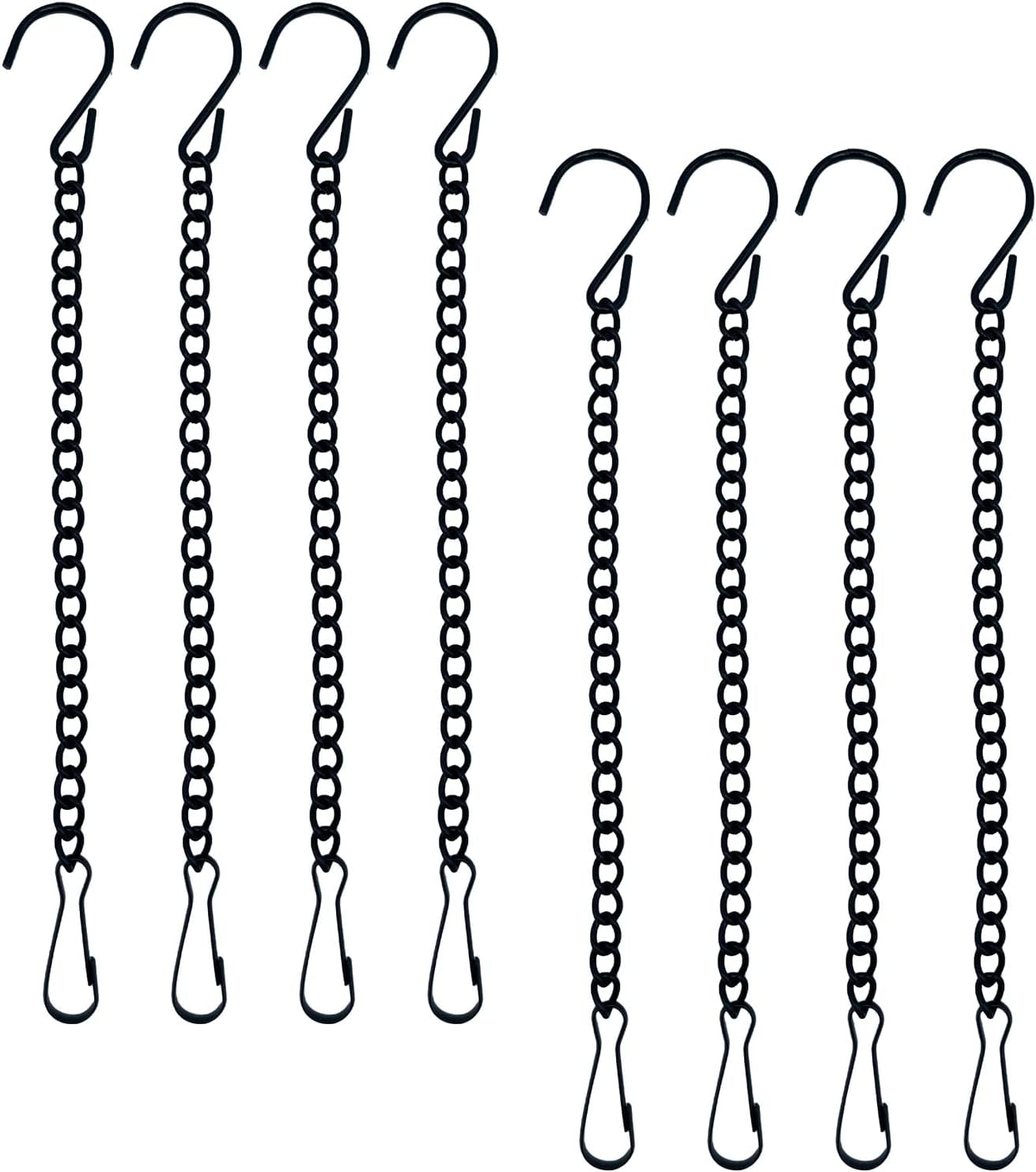 Outdoor Hanging Brackets - HEROFISH Hanging Basket Chains,8 Pack 10 Inches Black Stainless Steel Hanging Chains for Bird Feeder Plants Billboard Chalkboards Wind Chimes Flower Pots Chains Signs and Ornaments