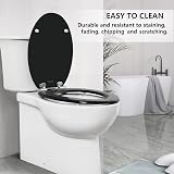 Angel Shield Wood Toilet Seat with Adjustable Soft Close Hinges Black view 6