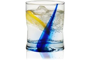 Libbey Blue Ribbon Rock Glasses Set of 8, Artisan Inspired Four-Dimple Shaped Whiskey Glasses Set, Dishwasher Safe Short Drinking Glasses for Families