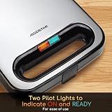 Aigostar Sandwich Toaster Panini Press Deep Fill Non-Stick Plates Indicators view 3