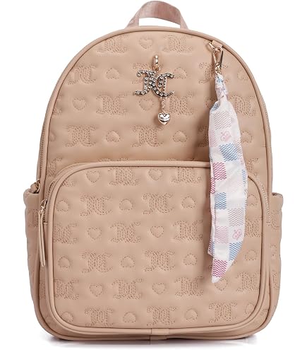Amazon.com | Juicy Couture Mini Backpack Purse for Women, Velour Logo Backpack with Front Zip Pocket, Top Handle & Adjustable Straps (Chocolate)