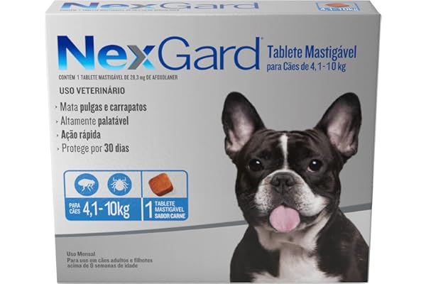 NexGard Antipulgas e Carrapatos para Cães de 4,1 a 10kg, 1 tablete