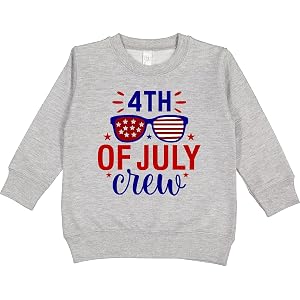 inktastic 4th Of July Crew and Sunglasses Toddler Sweatshirt
