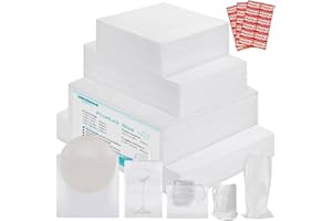 UEIVEDOS 320 pcs Moving Packaging Supplies, 260 Cushioning Foam Pouches and Sheets, 4 Sizes (16x12", 12x12", 12x7.8", 7.8x7.8") with 60 Fragile Stickers, Cushion Foam Pouch for Moving, Packaging, Storage.