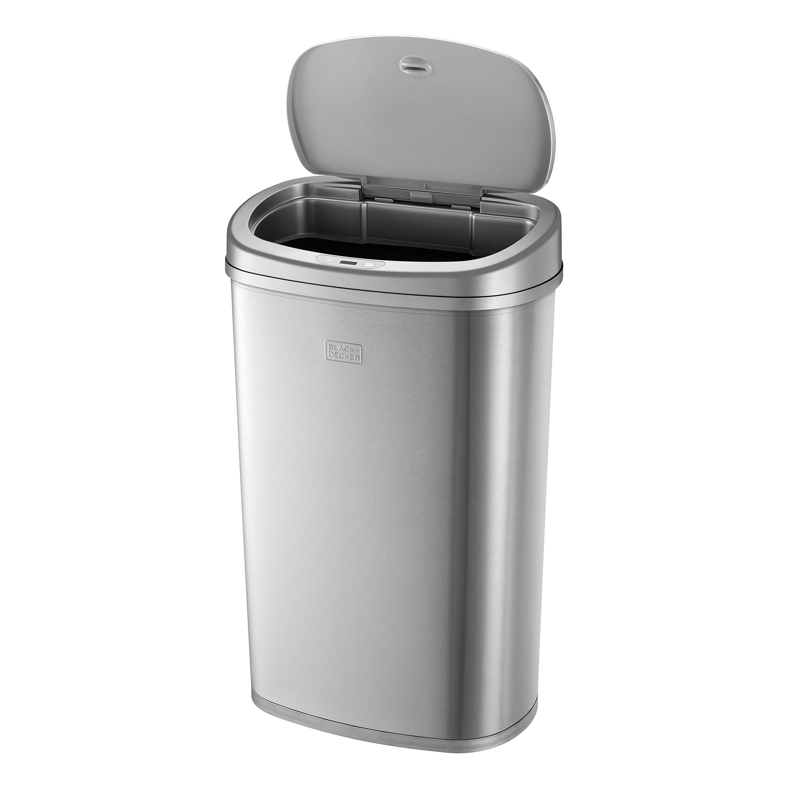 BLACK+DECKER BXBN0002GB Soft Close Sensor Activated Bin, Fingerprint Proof, 50L, Cool Grey