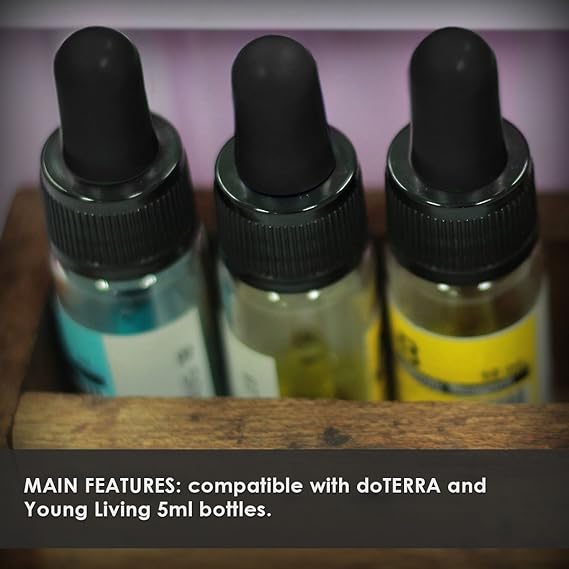 Year Of Plenty Glass Eye Droppers For 5ml Essential Oil Bottles Set Of 6 Black Compatible With Doterra Young Living Plant Therapy Rocky