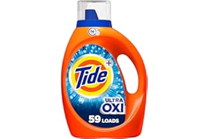 Tide Ultra Oxi Boost Liquid Laundry Detergent, 84 fl oz, 59 Loads, Advanced Stain Remover, Laundry Detergent Liquid with Extra Oxi Power