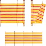 Yello Beach & Camping Windbreak 5 Pole Sun Shelter 120 x 287 cm Orange Stripe
