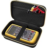 Comecase Hard Case for Fluke 87V/88V/15B+/17B+ and More Digital Multimeter | Hard Shell with Mesh Pocket &amp; Elastic Strap, Stores Meter and Leads for Jobsite, Workshop and Travel, Black, Case Only
