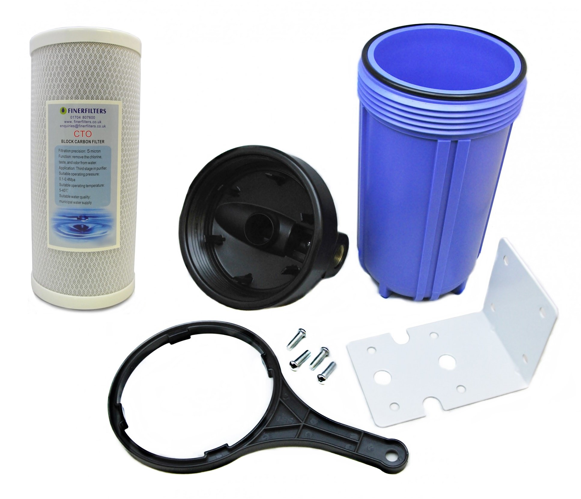 Finerfilters Whole House Water Filter System Purifier, Filtered Water for Whole Home with 5 Micron Carbon Block Filter
