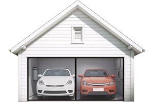 AURELIO TECH Magnetic Garage Door Screen for 2 Car 16x7 ft Double Garage Door Mesh Screen Curtain Cover Kit with Hook and Loop