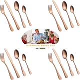 BEWOS 16-Piece Rose Gold Matte Cutlery Set Service for 4 Stainless Steel view 7