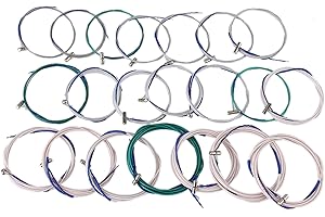 Yibuy Multicolour Steel Wire and Nylon 1-21 Strings for Chinese Guzheng Instruments Parts Pack of 21