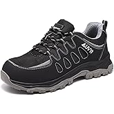 Steel Toe Work Shoes for Men – Slip-Resistant, Breathable, Comfortable Wide Toe Safety Shoes for Industrial & Construction Work, Zapatos para Hombre