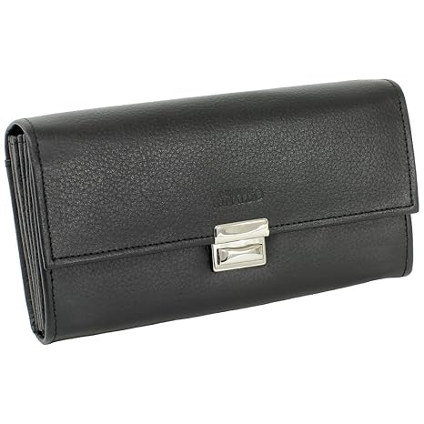 Preiswerte Kellnerbörse Taxibörse Kellnergeldbörse Servicegeldbörse schwarz Rindleder mit 3-Leiterverschluss und Kartenfach e