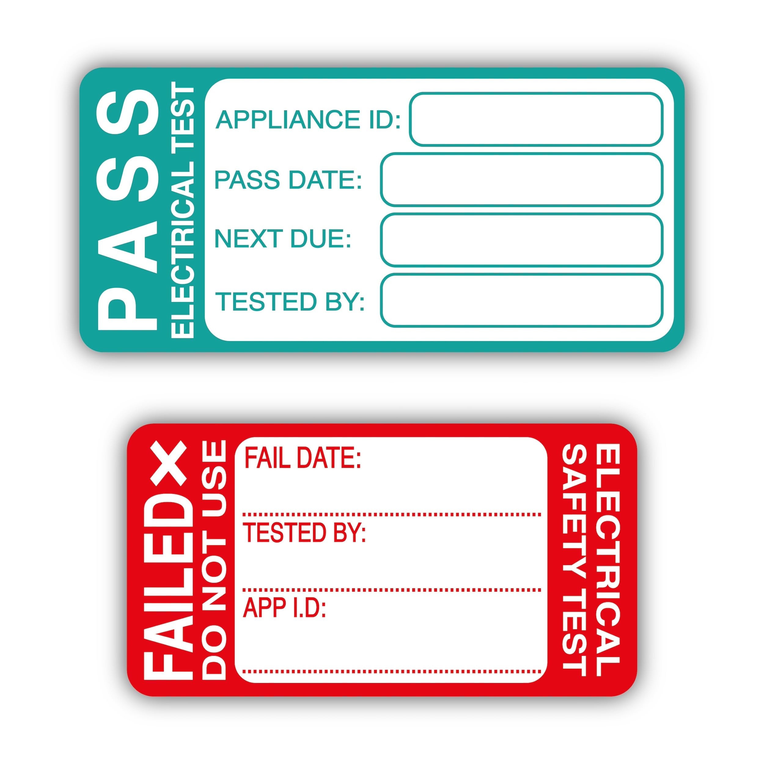 PAT Testing Stickers – 500 Pass & 50 Fail Labels – Green & Red Safety Stickers for Portable Appliance Testing – Inspection Tags for Electrical Compliance Kit
