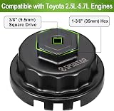 Spurtar 64mm Oil Filter Cap Wrench for Toyota/Lexus 2.5-5.7L 3/8 Drive view 5