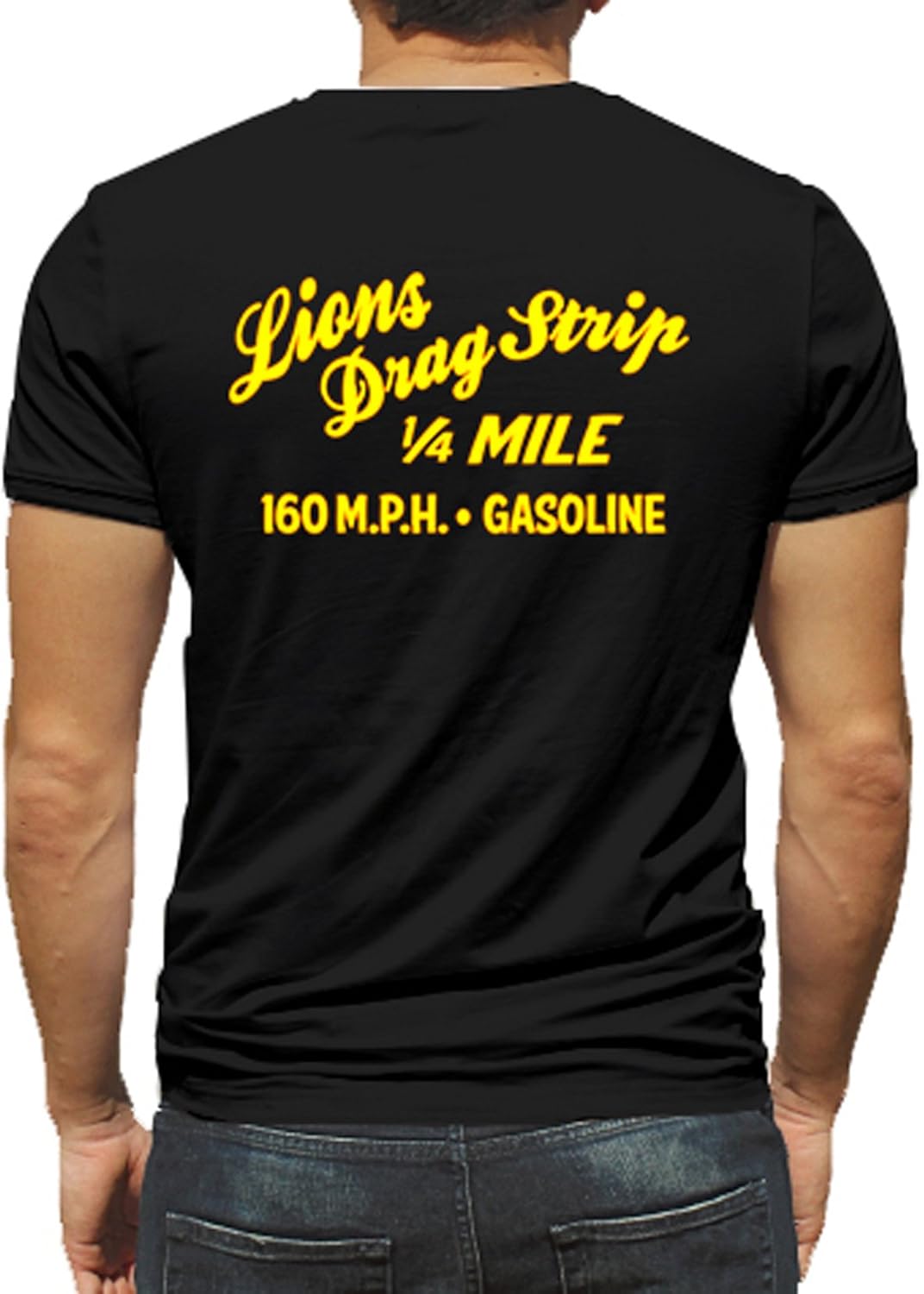 Lions Drag Strip Quarter Mile Hot Rod Rat Nostalgia Drag Race Racing NHRA Black Short Sleeve Shirt