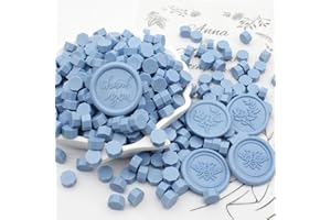 Andotopee 360pcs Dusty Blue Sealing Wax Beads - Premium Wax Seal Beads for Stamp Seals, Haze Blue Stamp Seal Pellets Refill Pack for Wedding Invitations, Letter Envelopes, Bridal Crafts