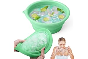 Palksky Face Bowl for Ice with Built-In Icetray, Silicone Ice Facial Folding Washbasin, Facial Plunge Bowl, Face Icebath at Home