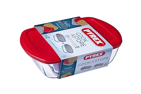 Pyrex Cook&Store - Set de 2 fuentes, 2,6 / 1,1 l, transparente + ...