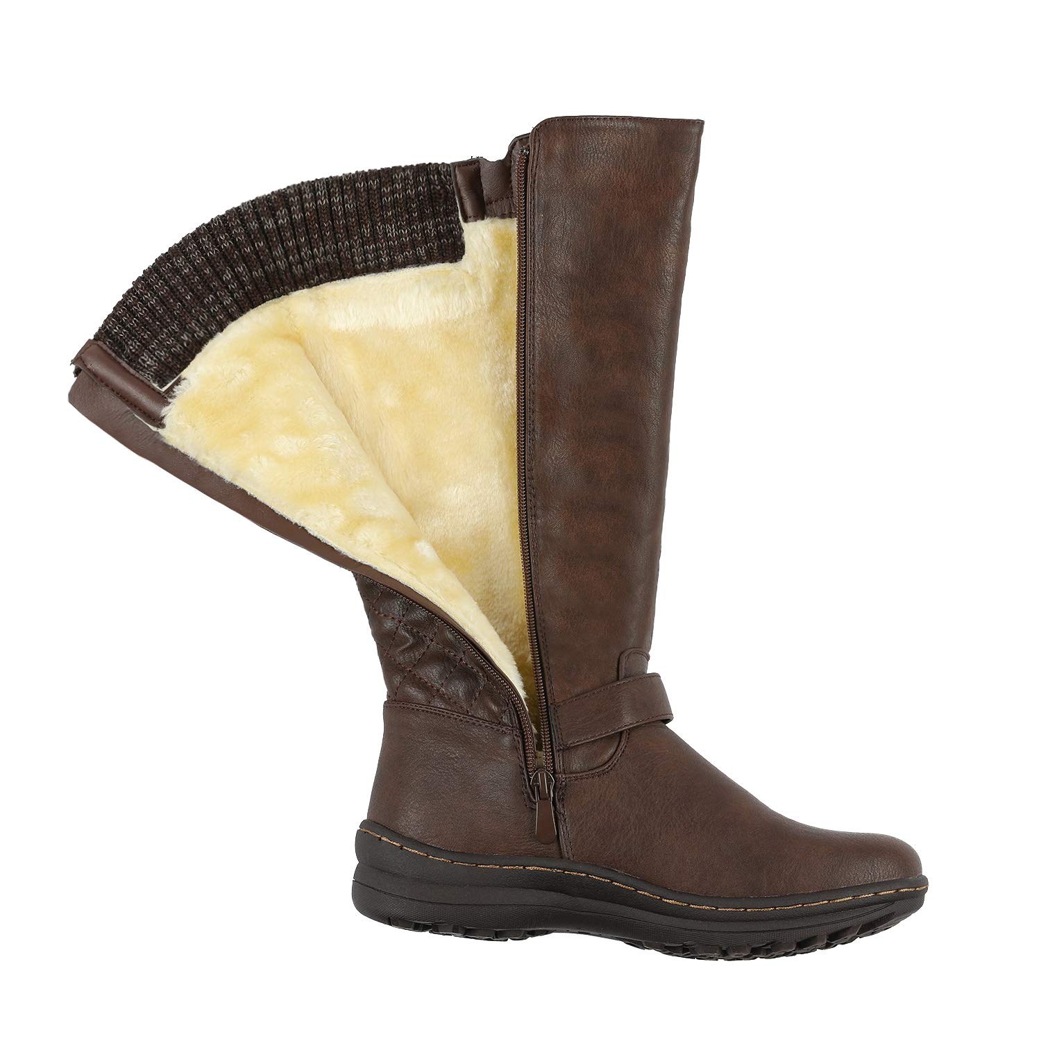 DREAM PAIRS Women's Faux Fur Knee High Boot - Image 4