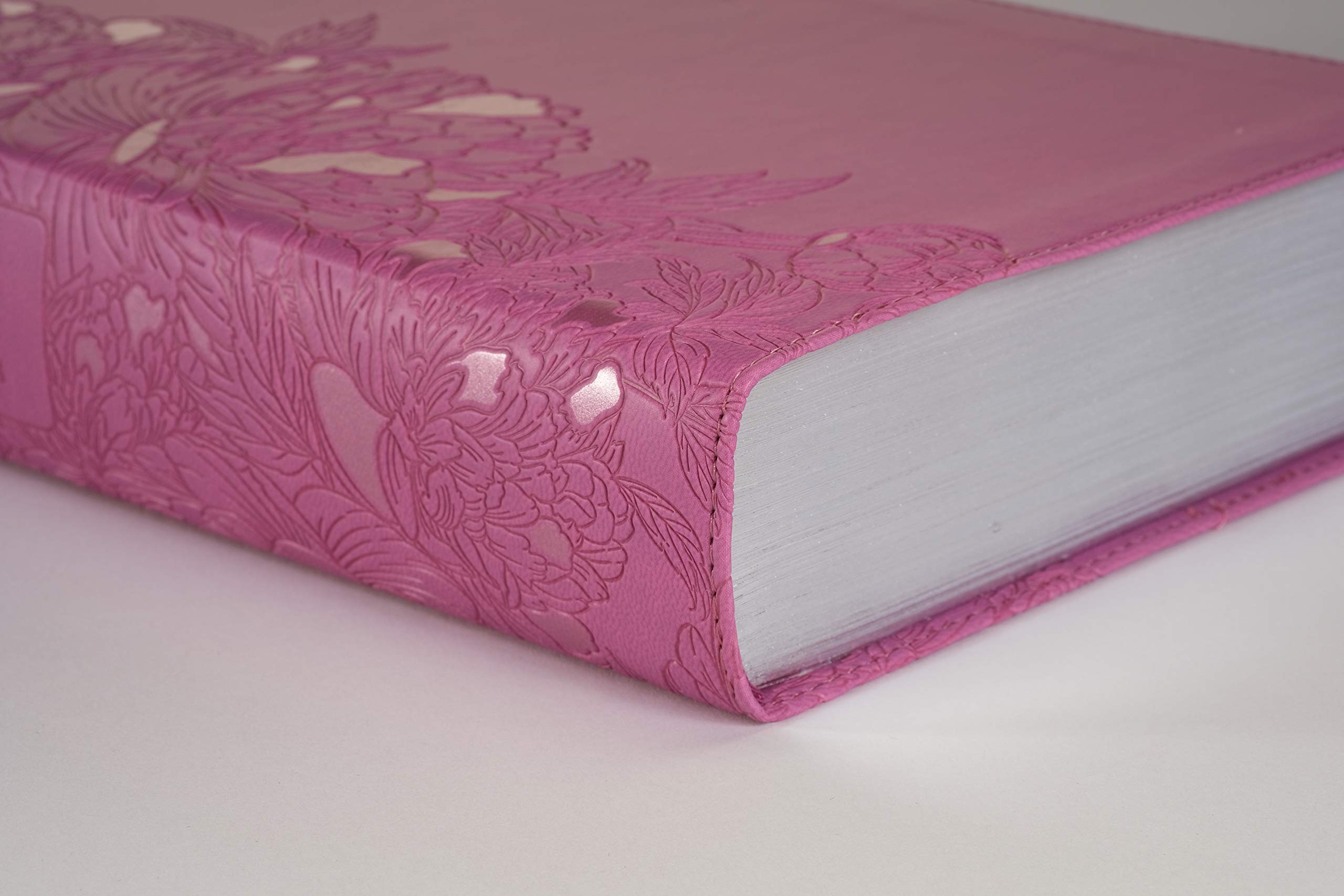NLT Personal Size Giant Print Bible, Filament Enabled (LeatherLike, Peony Pink, Red Letter): Includes Free Access to the Filament Bible App Delivering ... Notes, Devotionals, Worship Music, and Video