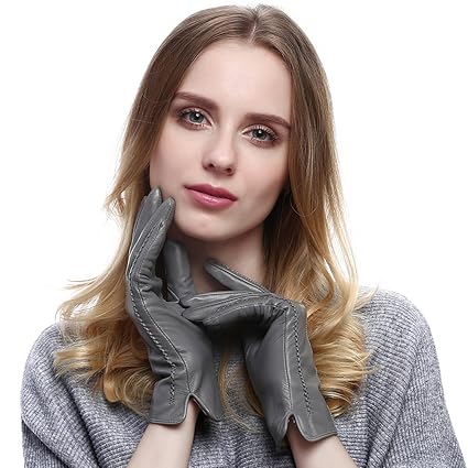 VEMOLLA Damen Winter Handschuhe Echt Leder Gefüttert Lederhandschuhe
