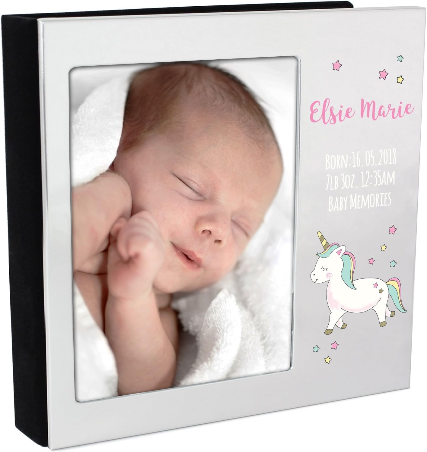 Silver Photo Frame Album Personalised Christening Gifts For Goddaughter From Godparents 6x4 Unicorn Design Amazon Co Uk Baby