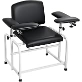 VEVOR Phlebotomy Chair 750LBS Capacity Blood Draw Medical Chair, Comfortable Blood Drawing Chairs with Adjustable Armrests, Soft Padded Seat, Easy-to-Clean PVC Leather for Hospitals Clinics