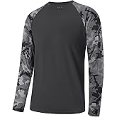 FISHEAL Long Sleeve Fishing Shirts for Men, UPF 50+ Camo Sun Protection Rash Guard, UV Shirt for Swimming Hunting Outdoor