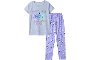 Jashe Big Girls Cute Unicorn Pajama - Short Sleeve & Pants Set Tweens/Teens PJS Pal Kids Size 8-18