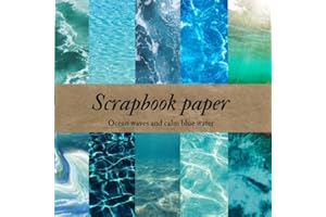 Scrapbook Paper Ocean Waves and Calm Blue Water: 20 Double Sided with 10 Different Designs Craft Paper Sheets, Decorative pat