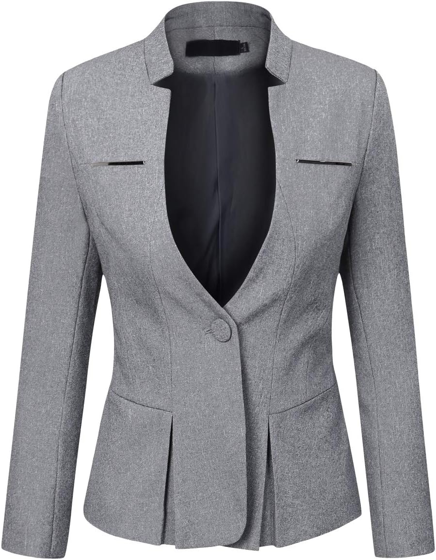 YYNUDAWomen's Slim Fit Blazer One Button Formal Work Office Elegant Suit Jacket Smart Jackets
